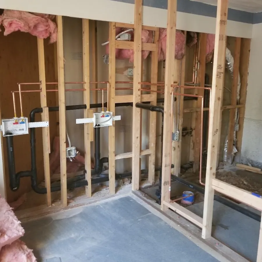 Copper pipe rough-in and plumbing installation in Polson
